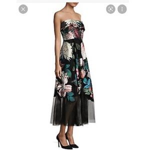 Sz 4 *NWOT* Sachin & Babi Floral Tulle Bottom Midi Cocktail Dress